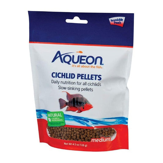 Aqueon Cichlid Food Medium Pellets Slow Sinking Pellets