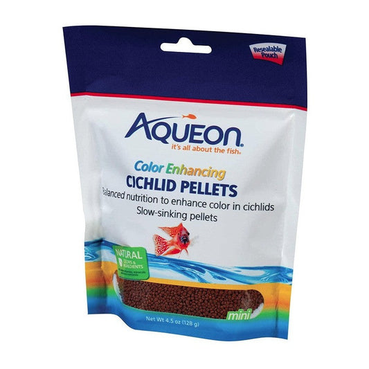 Aqueon Color Enhancing Cichlid Food Mini Pellets