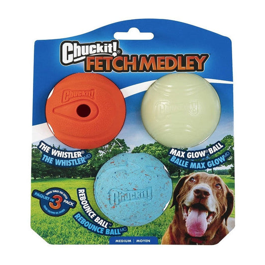 Chuckit Fetch Medley Balls Dog Toy Medium
