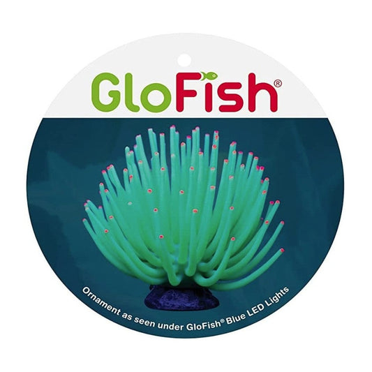 GloFish Anemone Aquarium Ornament Green