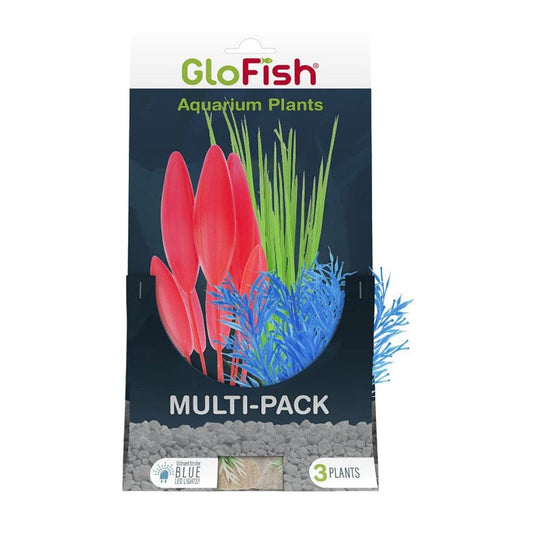 GloFish Aquarium Plant Multi-Pack Green, Blue, and Orange
