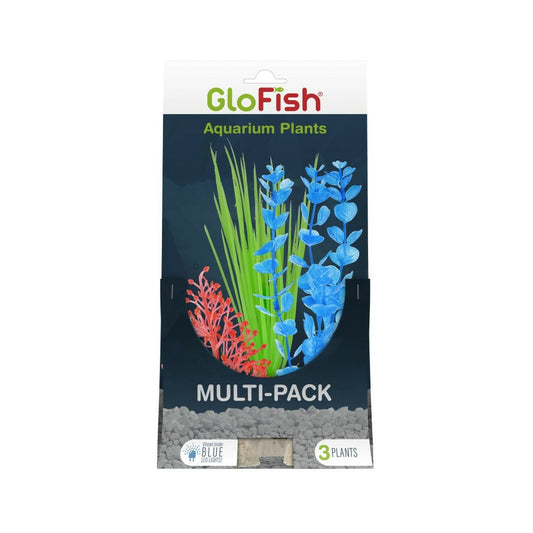 GloFish Aquarium Plant Multi-Pack Orange, Green, and Blue
