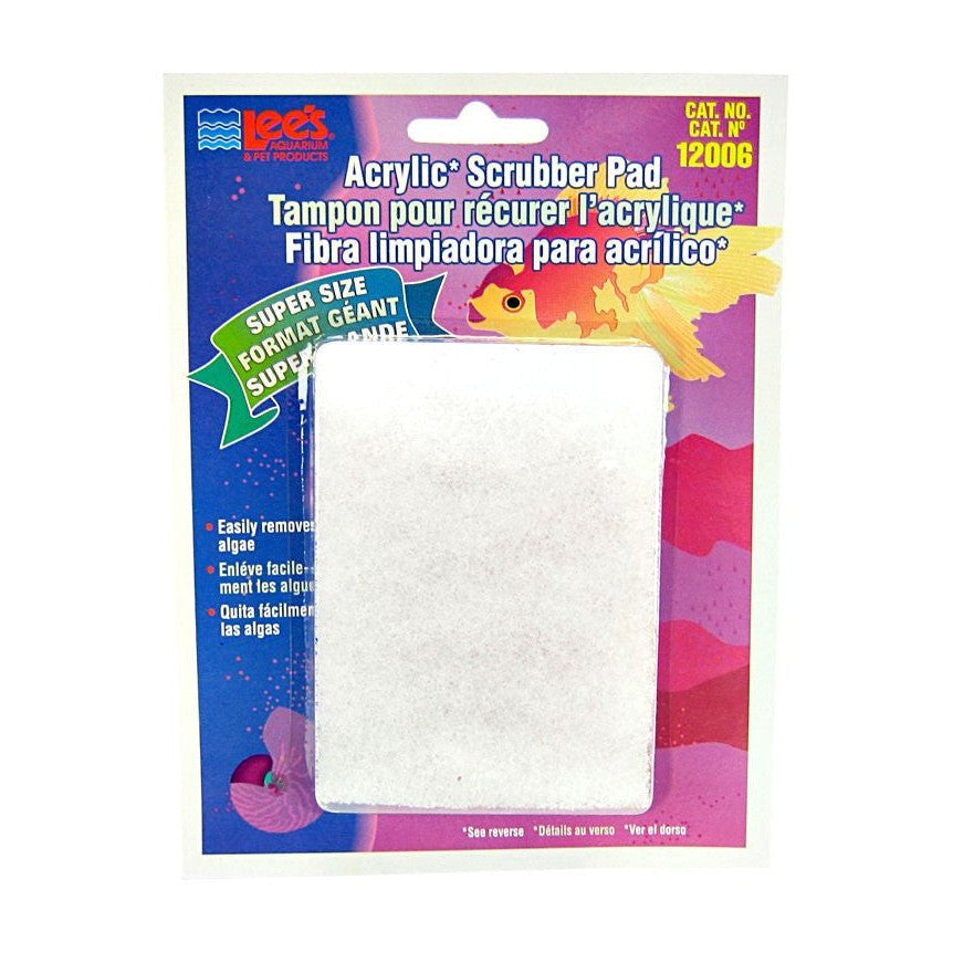 Lees Acrylic Scrubber Pad Easily Removes Algae from Aquariums or Terrariums