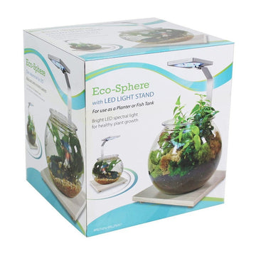 Penn Plax Eco-Sphere Bowl with Plant-Grow LED Light