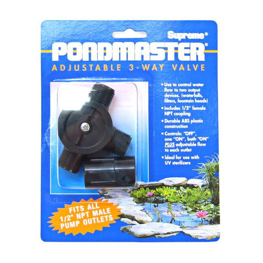 Pondmaster Adjustable 3 Way Flow Diverter Valve