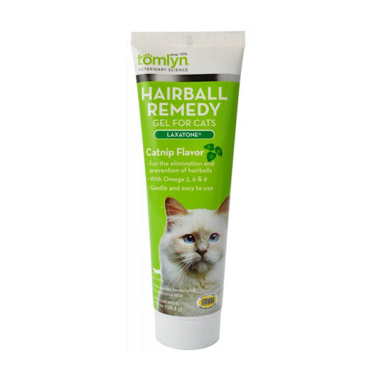 Tomlyn Laxatone Hairball Remedy Gel for Cats Catnip Flavor