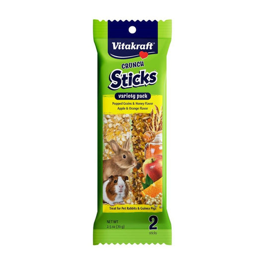 Vitakraft Crunch Sticks Variety Pack Rabbit and Guinea Pig Treats Popped Grains and Apple