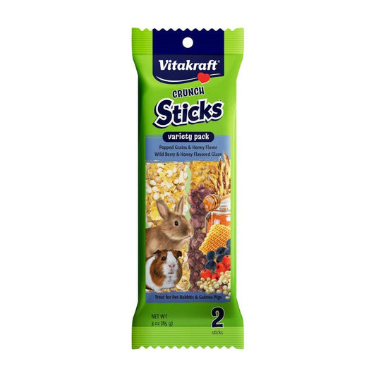 Vitakraft Crunch Sticks Variety Pack Rabbit and Guinea Pig Treats Popped Grains and Wild Berry