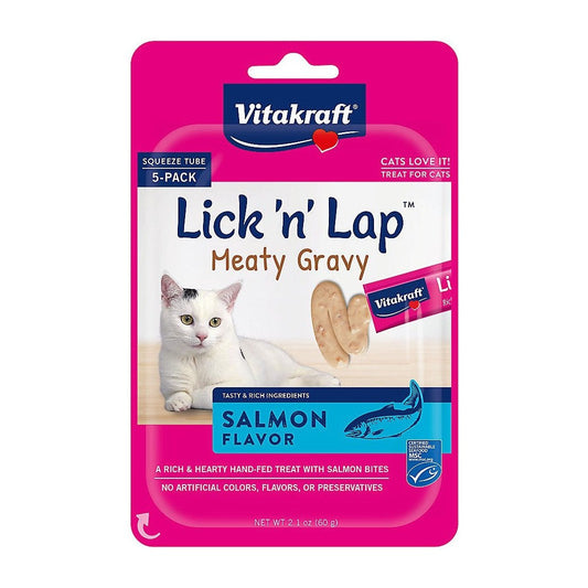 Vitakraft Lick n Lap Meaty Gravy Salmon Flavor Cat Treat