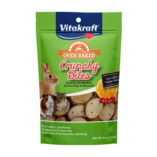 Vitakraft Oven Baked Crunchy Bites Small Pet Treats Real Cran-Orange Flavor