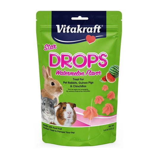 Vitakraft Star Drops Watermelon Flavor Treat for Rabbits, Guinea Pigs and Chinchillas