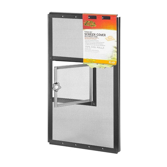 Zilla Fresh Air Screen Cover with Hinged Door 20 x 10 Inch