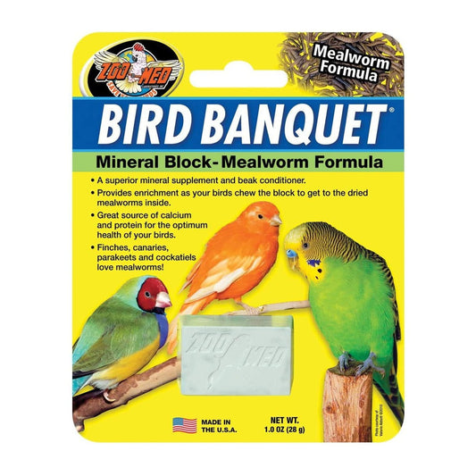 Zoo Med Bird Banquet Mineral Block Mealworm Formula