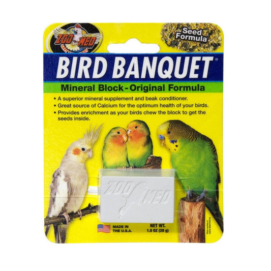 Zoo Med Bird Banquet Mineral Block Original Seed Formula