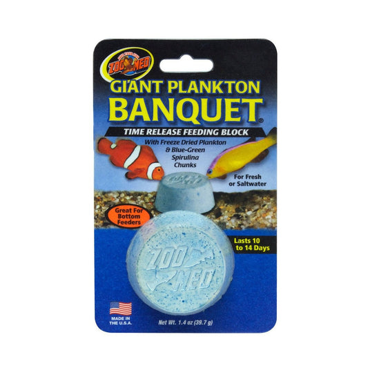 Zoo Med Giant Plankton Banquet Time Release Feeding Block for Fresh and Saltwater Fish