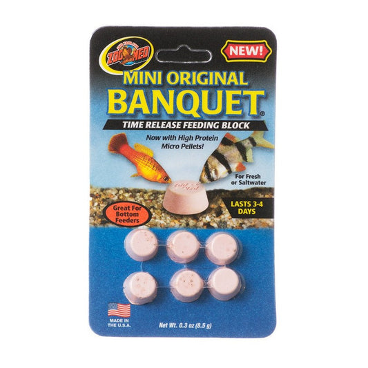 Zoo Med Mini Original Banquet Time Release Feeding Block for Fresh or Saltwater Fish